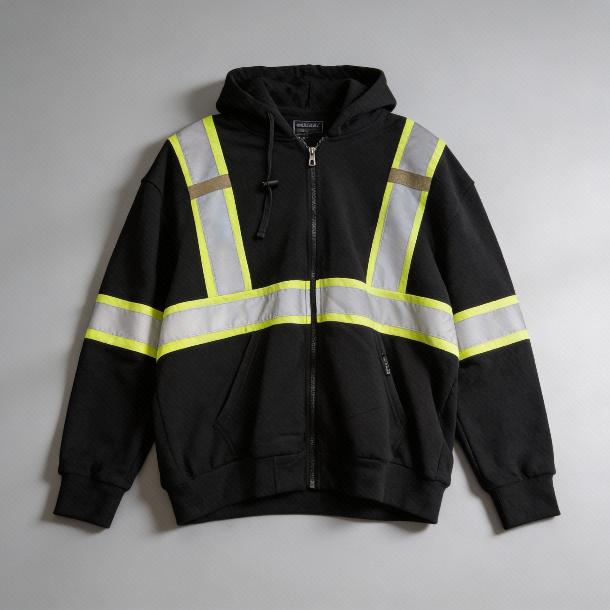 BLACK HOODIE/SAFETY TAPE